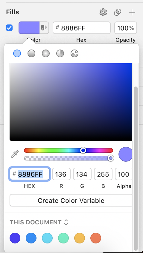 create color variable