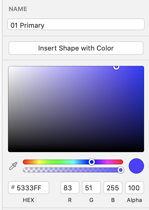insert color - components view