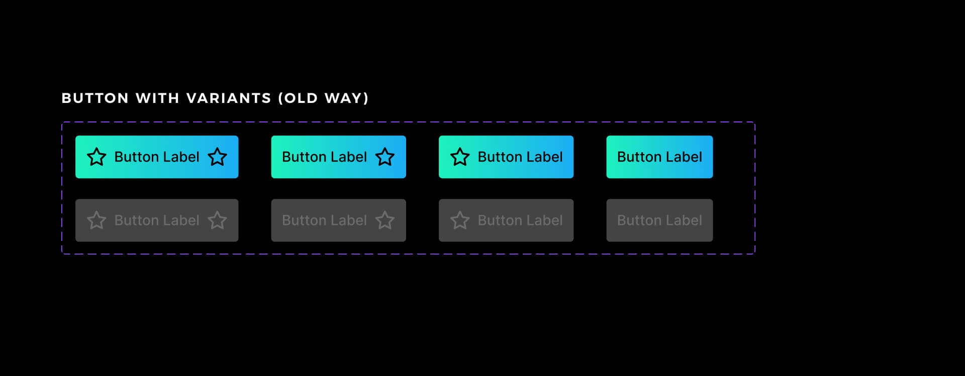 buttons created only with variants